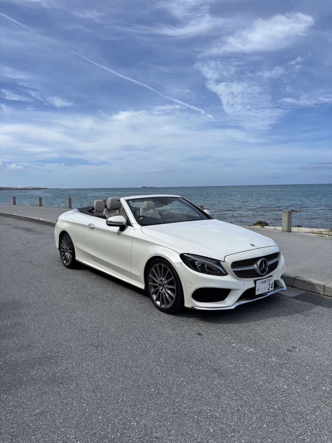 ☆OKIREN特別価格！！！☆那覇・豊見城市内無料送迎付き！☆ベンツC180コンバーチブル白革シート