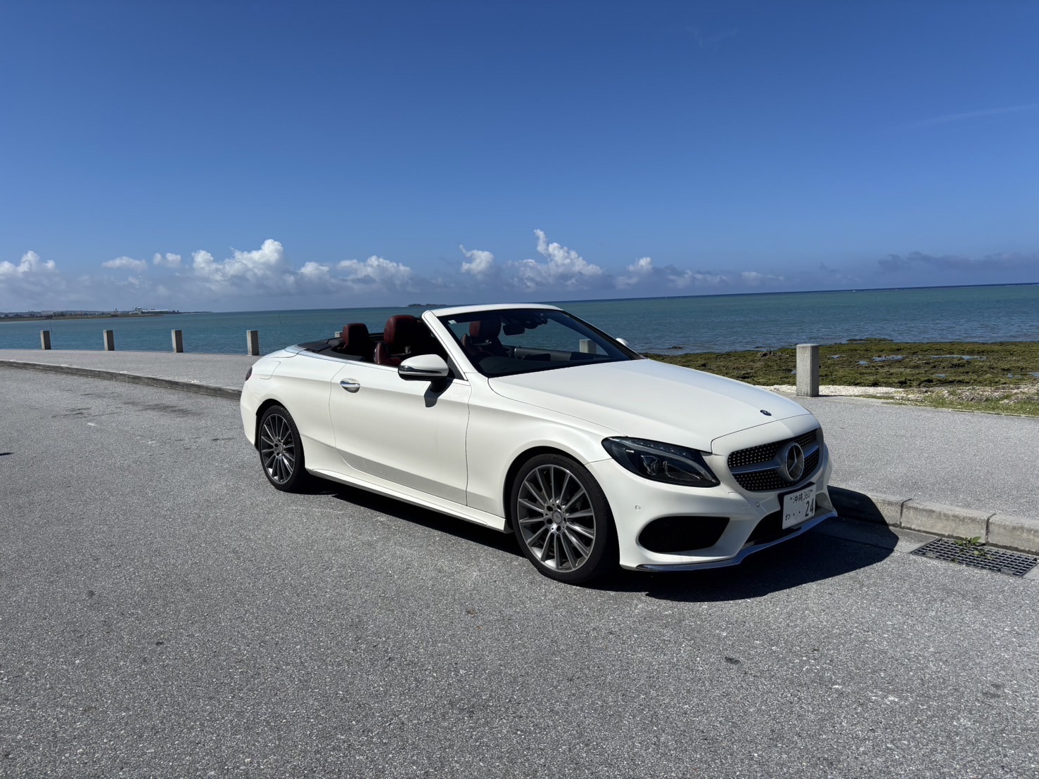 ☆OKIREN特別価格！！！☆那覇・豊見城市内無料送迎付き！☆ベンツC180コンバーチブル赤革シート