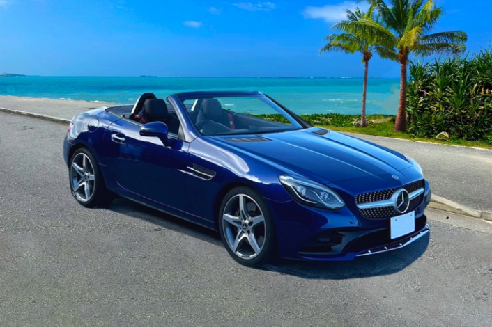 ☆OKIREN特別価格！！！☆那覇・豊見城市内無料送迎付き！☆ベンツSLC180コンバーチブル　青