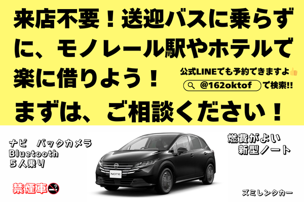 ホテル配車無料(那覇&南部)赤嶺駅配車★事前の荷物郵送受取も対応します🌈 ノート